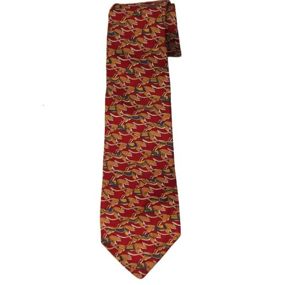 Salvatore Ferragamo Silk Tie Made in Italy Circus Tigers Men's - Picture 2 of 3